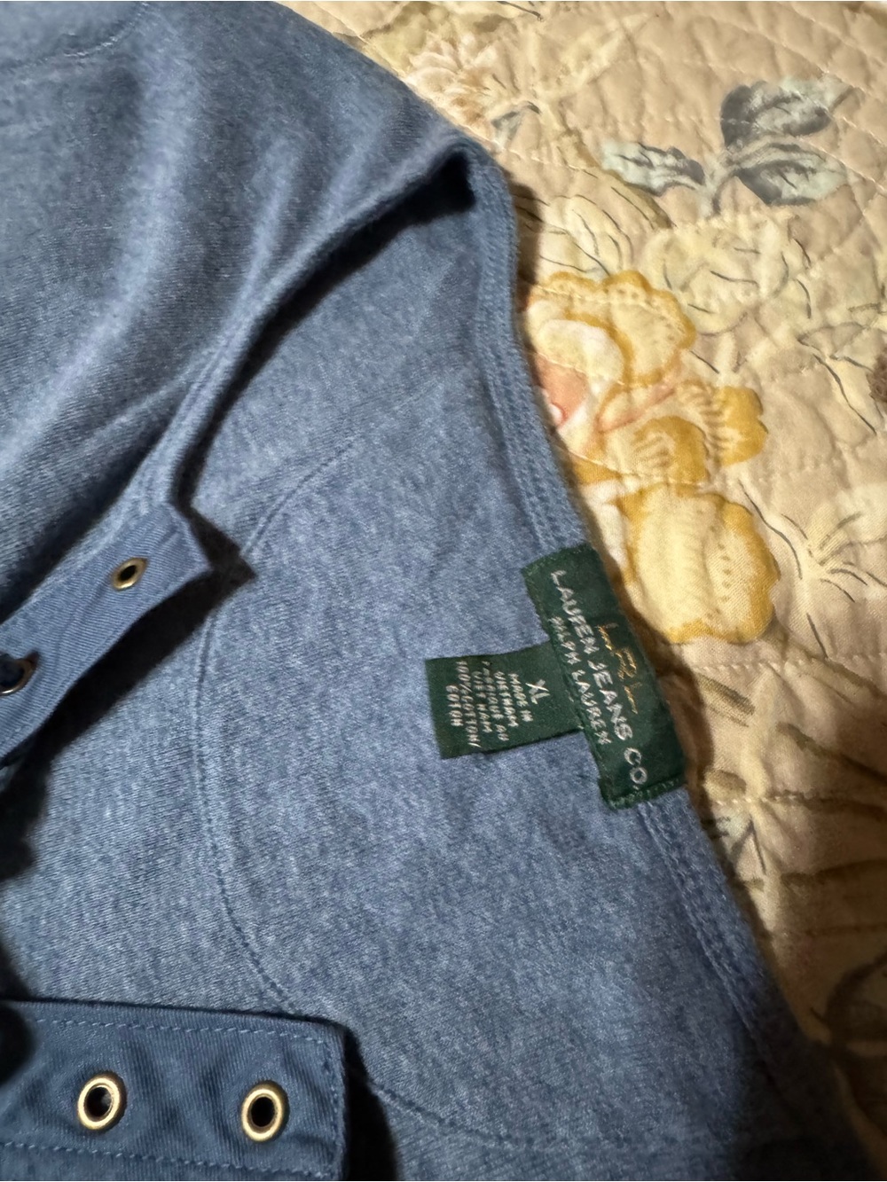 Lauren Ralph Lauren Blue Zip-Up Sweater Top